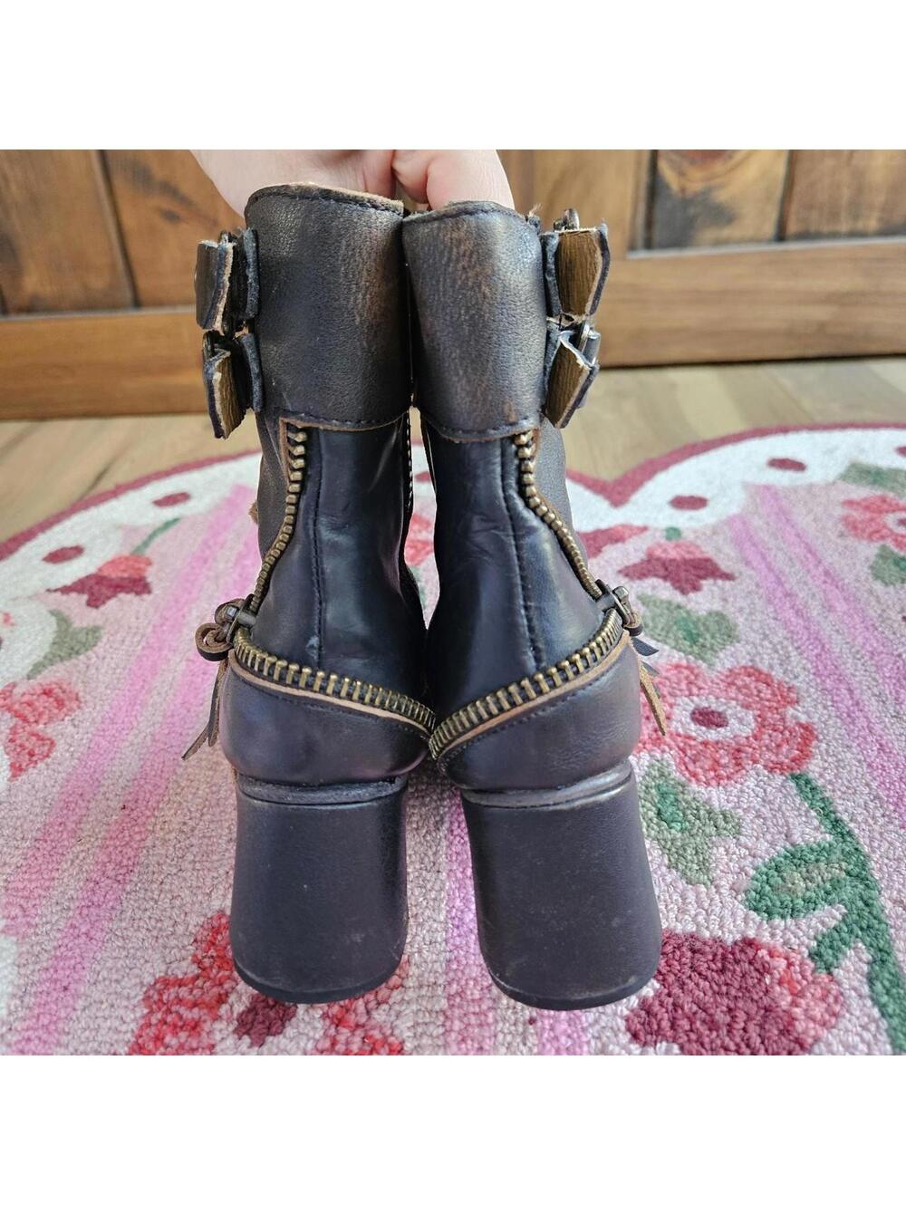 Freebird Zombie Booties Open Toe Steampunk Distressed Boho Women's Size 6 - Picture 5 of 8